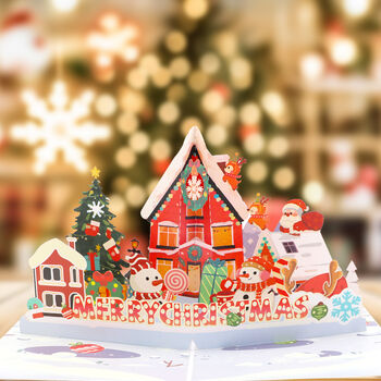 Pop Up Christmas Card – 3D Festive House Scene, 5 of 6