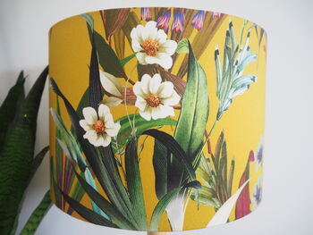 Mustard Exotic Floral Lampshade, 5 of 8
