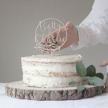 Personalised Floral Wedding Cake Topper, 2 of 5