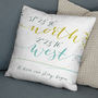 Personalised Script Style Coordinates Location Cushion, thumbnail 2 of 5