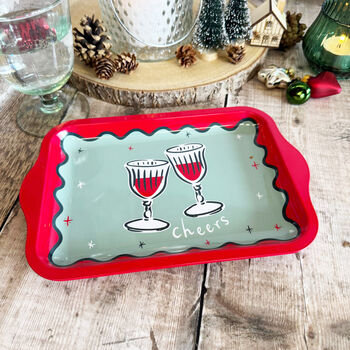 Elegant Christmas Small Serving Drinks And Canape Tray, 5 of 9