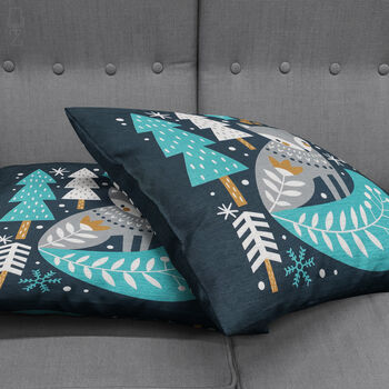 Winter Soft Cushion Cover With Fox Design, 4 of 7