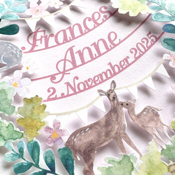 Personalised New Baby Woodland Papercut Card, 2 of 4