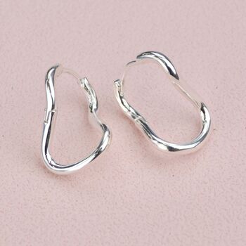 Gold Organic Twist Hoop Earrings, 4 of 7