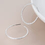 Silver Plated Textured Hoop Earrings, thumbnail 3 of 3
