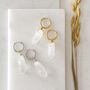 Quartz Crystal Hoop Earrings In Gold, thumbnail 2 of 3