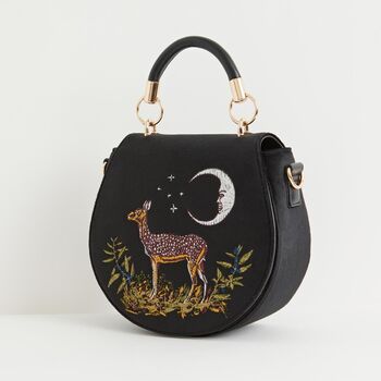 Fable Deer And Moon Embroidered Saddle Bag, 3 of 7