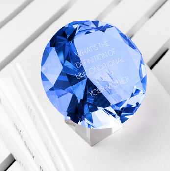 Personalised Blue Diamond Paperweight, 6 of 6