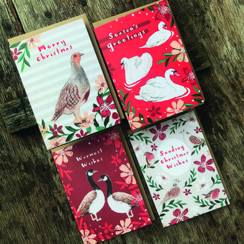 Festive Swan Bird Christmas Card Blank Inside, 3 of 4