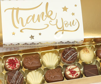 Thank You Chocolate Box – 16 Luxury Chocolates With Gold Foil Sleeve. Perfect Teachers Gift, 2 of 2