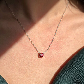 July 1ct Moissanite Crystal Sterling Silver Necklace, 2 of 6