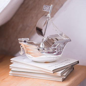 Engraved Pirate Ship Money Box, 2 of 6