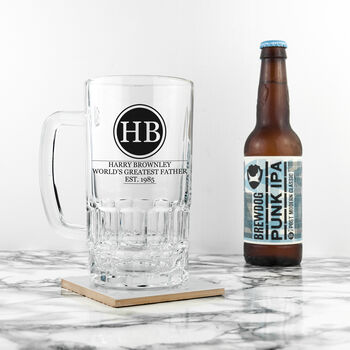Personalised Initials Beer Glass Tankard, 3 of 6