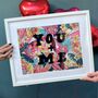 Vibrant Floral You + Me Print A4 Or A3, thumbnail 1 of 7