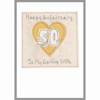 Personalised Golden 50th Wedding Anniversary Card, 10 of 12