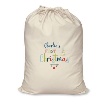 Personalised First Christmas Festive Sack, 2 of 2