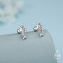 Sterling Silver Shark 18 G Screw Back Stud Earrings With Ball Backs, thumbnail 5 of 11