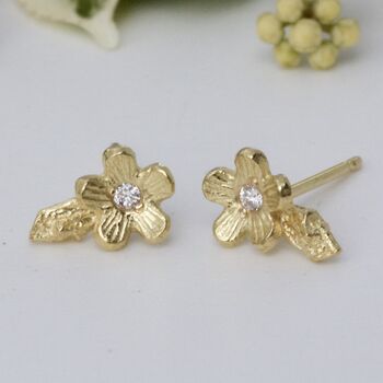 Diamond Cherry Blossom Stud Earrings, 18ct Gold, 2 of 7