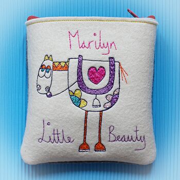 Personalised Embroidered Animal Purse, 2 of 12