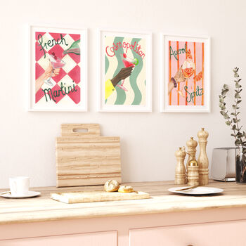 Aperol Spritz Cocktail Art Print – Vibrant Kitchen And Bar Décor, 3 of 10