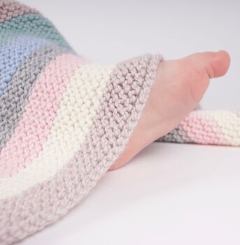 Stripy Baby Blanket Knitting Kit, 6 of 9