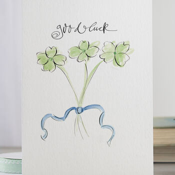 'Good Luck' Four Leaf Clover Card, 3 of 3