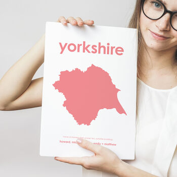 Family Names Personalised Yorkshire Map Print, 5 of 5