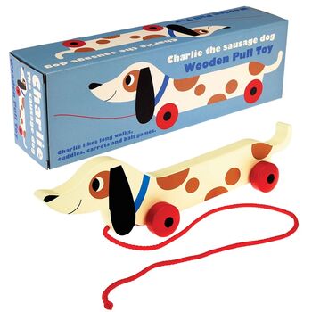 Charlie The Sausage Dog Wooden Pull Toy, 2 of 4