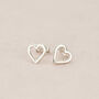 Open Mini Heart Stud Earrings, thumbnail 9 of 12