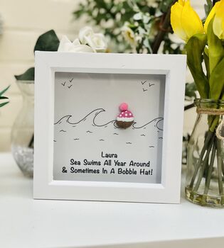 Personalised Sea Swimming Pebble Frame Mother's Day, 9 of 11