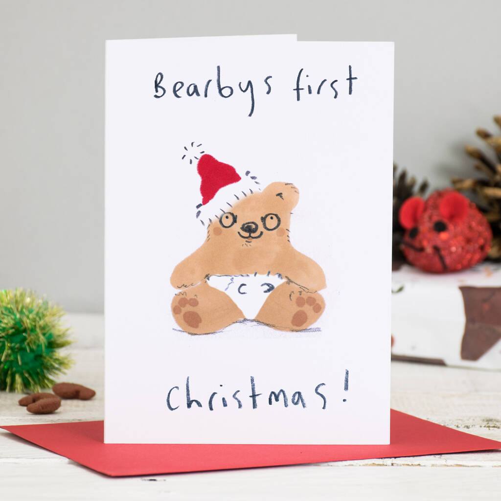 Baby's First Christmas Bear Card