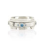 Trikona Peace Swiss Blue Topaz Silver Spinning Ring, thumbnail 2 of 4