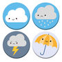 Kawaii Weather Badge Set, thumbnail 1 of 3