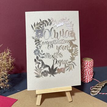 Personalised Masters Degree Congratulations Card, 8 of 9