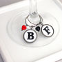 Two Monochrome Initial Wine Glass Charms, thumbnail 2 of 5