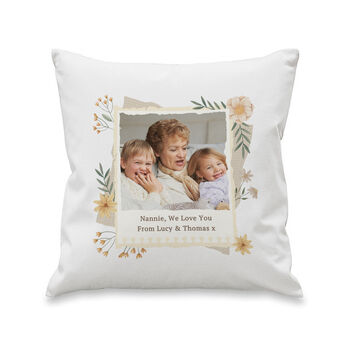 Personalised Wildflowers Photo Cushion, 5 of 5