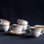 Beige Set Of Six Handmade Porcelain Tea Cup With Saucer, thumbnail 5 of 11