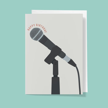 Microphone Birthday Card | Music Greetings Card, 2 of 5