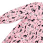 Girls Pink Cotton Nightie Long Sleeved Crazy Cat, thumbnail 3 of 4