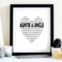 Auntie And Uncle Personalised Print By Tillybob And Me