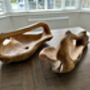 Huge Heavy 50–60cm Teak Wood Trug Bowl 5kg Fruit And Flower Holder, thumbnail 10 of 12