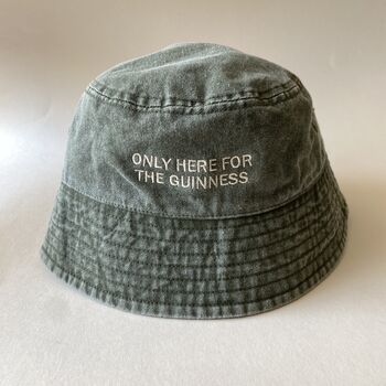Personalised Slogan Vintage Denim Bucket Hat, 3 of 5