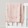 Personalised Pink Bunny Knitted Intarsia Blanket, thumbnail 1 of 6