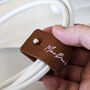 Personalised Leather Mac Book Charger Sticker Patch, thumbnail 4 of 5