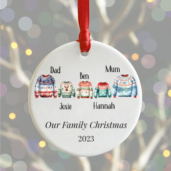 Christmas Jumper Personalised Christmas Decoration, 4 of 5