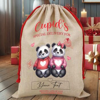 Personalised Valentine Animal Couple Love Heart Cupid Sack, 8 of 12