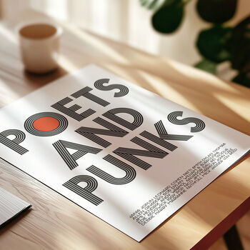Poets And Punk Graphic Retro Art Print, 7 of 8
