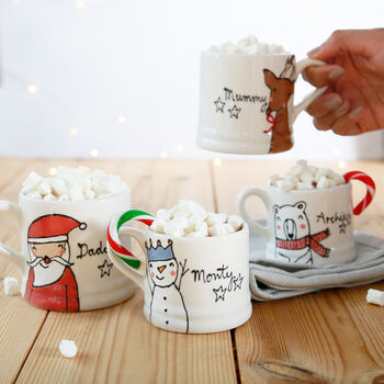Personalised Family Christmas Mugs Set, 5 of 11