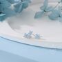 Asymmetric Blue Hydrangea Flower Cz Stud Earrings, thumbnail 6 of 12