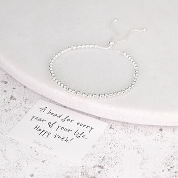 Sterling Silver Happy 50th Bead For Every Year Bracelet, 7 of 9